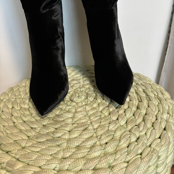 Tamara Mellon Over The Knee Black Velvet Point Toe Heel Boots NWT - Picture 7 of 11